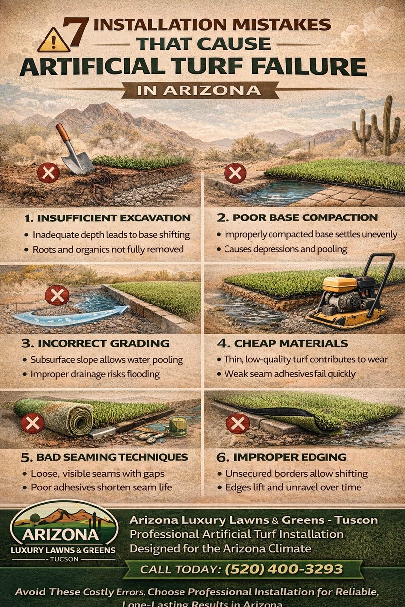 7 Installation Mistakes that Cause Artificial Turf Failure