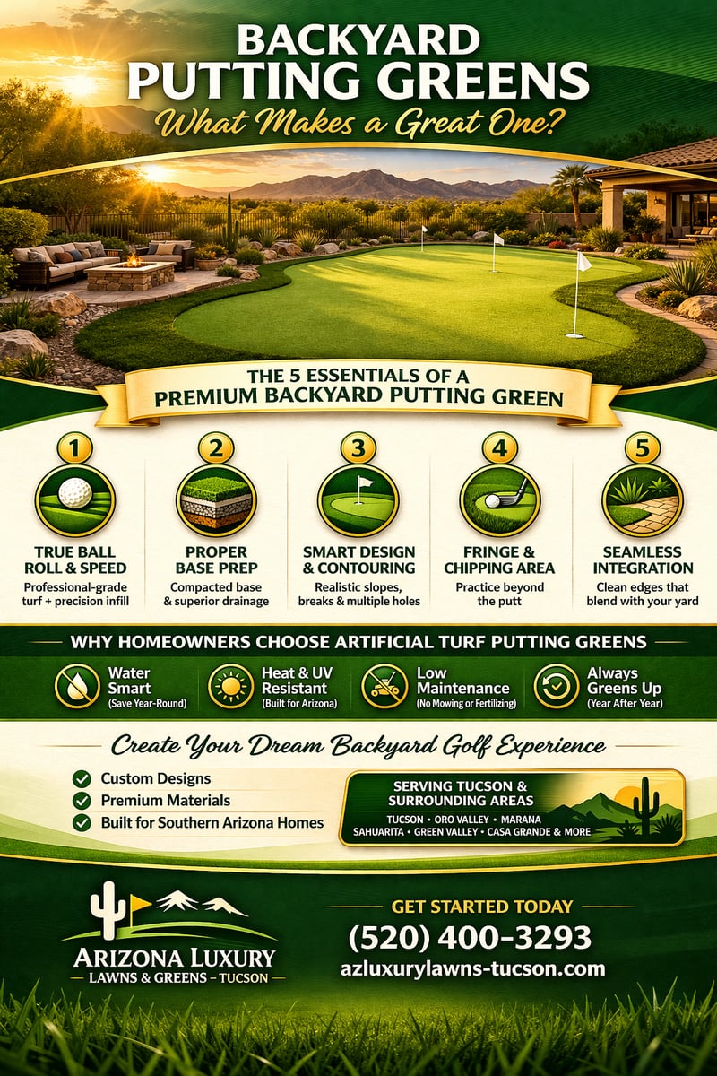 Luxury backyard putting greens in Arizona