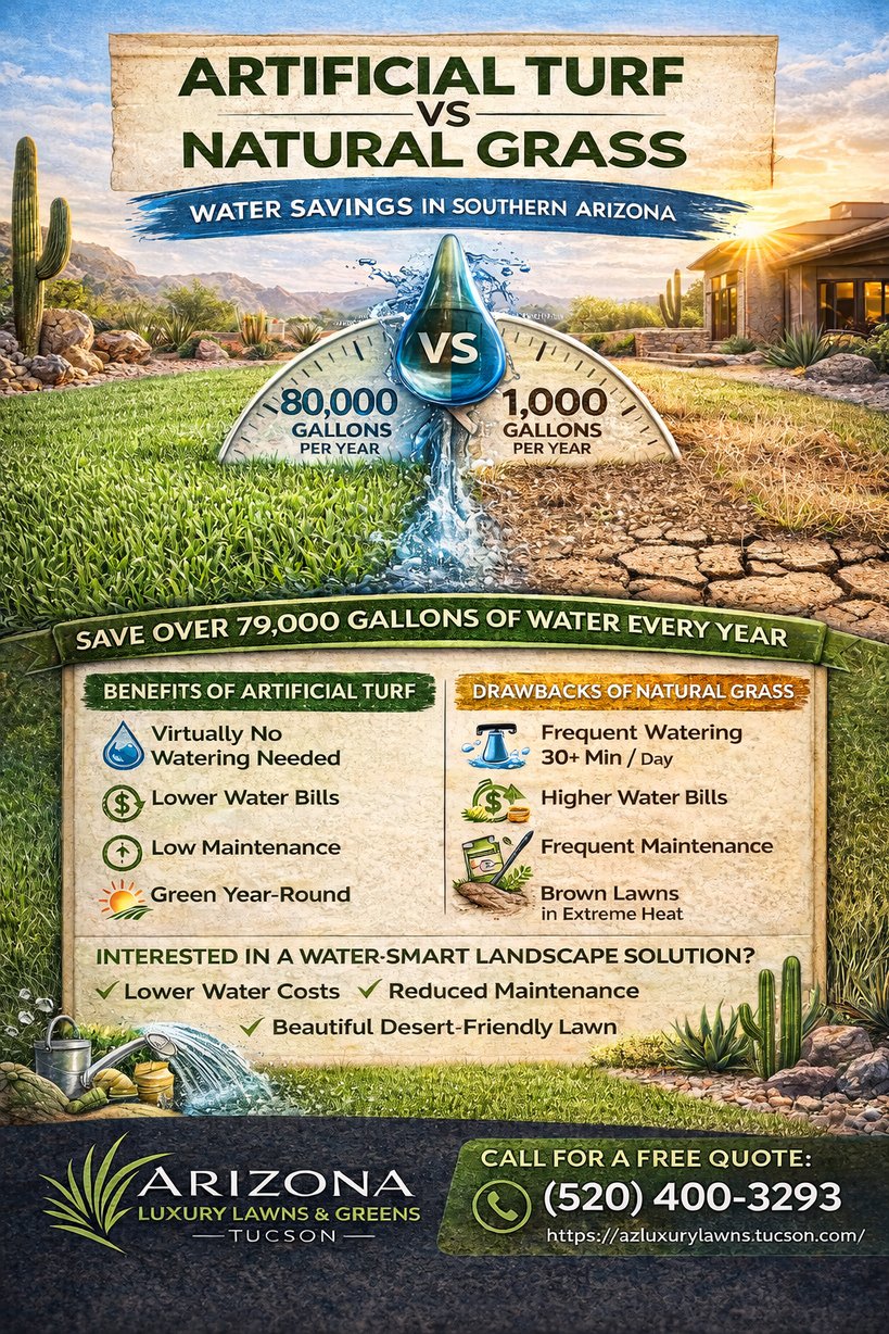 Water savings with artificial turf in Arizona