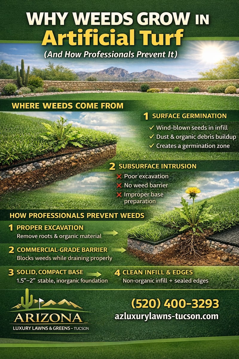 Why weeds grow in artificial turf